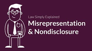 Misrepresentation and Nondisclosure  Contracts  Defenses amp Excuses [upl. by Vasili]