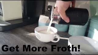 How to Get More Froth from Your Nespresso Coffee Aeroccino  Nespresso tips and help [upl. by Ahsenom244]