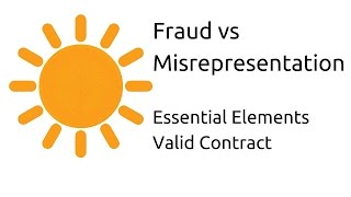 Fraud vs Misrepresentation  Other Essential Elements of a Valid Contract  CA CPT  CS amp CMA [upl. by Estevan]